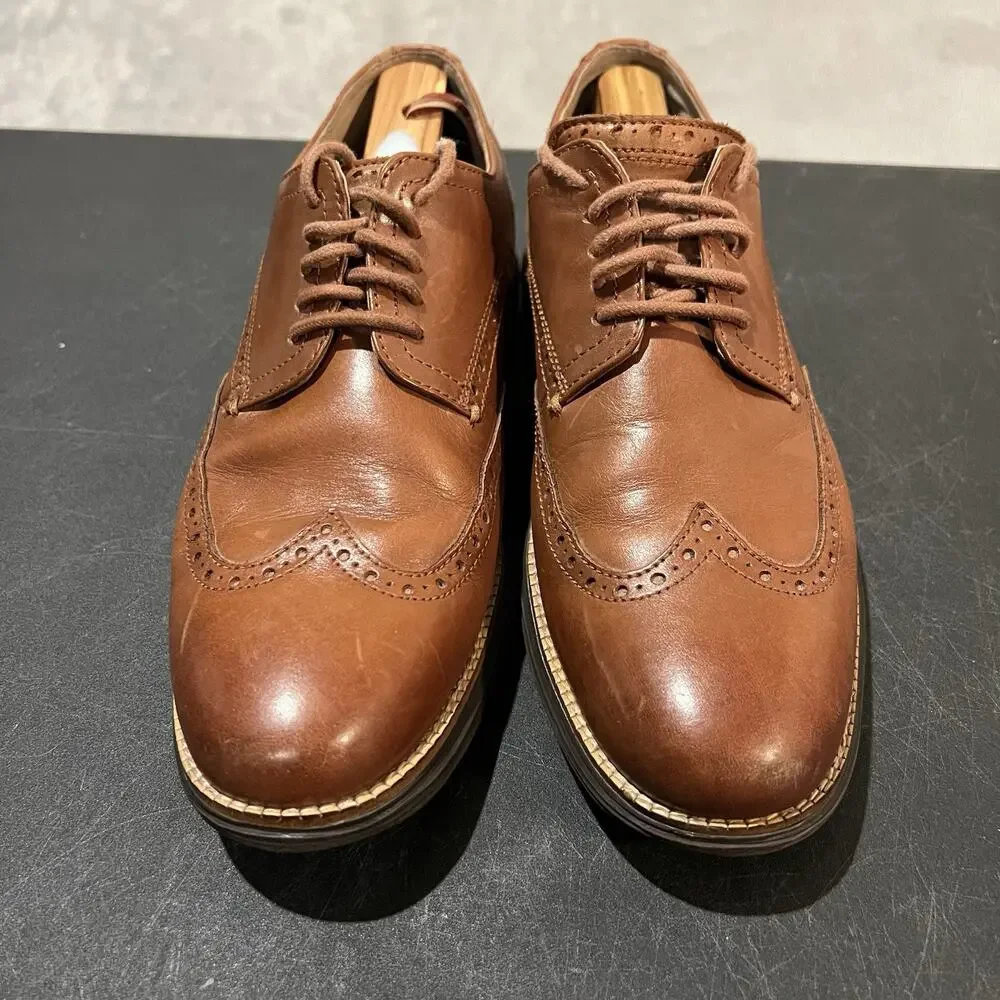 Cole Haan Chestnut Brown Leather Wingtip Derbys